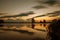 Magnificent long exposure lake sunset