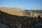 Magnificent mountainous landscape with Mediterranean vegetation in August. Kolympia, Rhodes, Greece