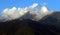 Magnificent mountains and clouds on a sunny day