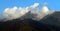 Magnificent mountains and clouds on a sunny day