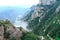 The magnificent mountains of Montserrat in the clouds. Catalonia. Spain