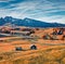 Magnificent outdoor scene in Seiser Alm Highland Alpe di Siusi