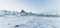 Magnificent panorama of the harsh winter on the Lofoten Islands