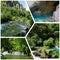 Magnificent photos of the Sorgue river at Fontaine de Vaucluse in Provence in France and its source in the exsurgence of the chasm