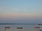 Magnificent, poetic and soothing landscape with three boats resting on the calm water of a pond in the Camargue in Provence