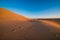 Magnificent sandy waves on dunes in desert