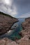 Magnificent daily seascape at summer. Rock phenomenon by the sea at Korakonisi, Zakynthos, Greece.