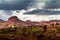 Magnificent stormy view of the colorful sandstone rock formations of Grand Staircase-Escalante in Paria, Utah