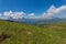 Magnificent summer dolomite panorama of Marmolada and Sella Massif