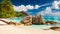 Magnificent sunny beach in Seychelles banner relax coastline