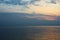 Magnificent sunrise over the sea off the coast of Sicily