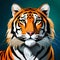 A magnificent tiger looking at the viewer - ai generated image