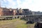 Magnificent view of the beautiful ancient ruins of old Roman Trajan Forum in Rome in Italy