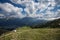 magnificent view of Caucasus Mountains and sky