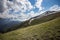 magnificent view of Caucasus Mountains and sky