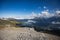 magnificent view of Caucasus Mountains and sky