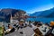 Magnificent view on Hallstatt lake and mountains