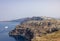 Magnificent view of the majestic volcanic cliffs of Santorini Island,