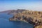 Magnificent view of the majestic volcanic cliffs of Santorini Island