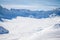 Magnificent view of the snow-white tall mighty mountains Elbrus, ski resort, The Kabardino-Balkarian Republic, Russia