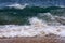 Magnificent waves of ocean at a beach