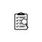 Magnifier assessment checklist icon, isolated vector