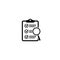 Magnifier assessment checklist icon, isolated vector