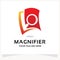 Magnifier Book Logo Design Template Inspiration