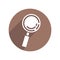 Magnifier Circle Icon Flat with long Shadow