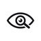 Magnifier with eye outline icon.