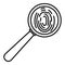 Magnifier fingerprint icon, outline style