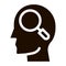 Magnifier Glass In Man Silhouette Mind glyph icon
