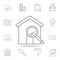 Magnifier house icon. Set of sale real estate element icons. Premium quality graphic design. Signs, outline symbols collection ico