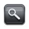 Magnifier icon glossy grey.