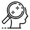 Magnifier life skills icon, outline style