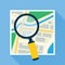 Magnifier Over Navigational Map Flat Icon