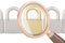 Magnifier with padlock, search for best security, 3D rendering