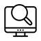 Magnifier screen  thin line icon
