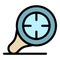 Magnifier target icon color outline vector