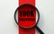 Magnifier with text 100K Followers on the white and red background