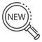 Magnify glass new find icon, outline style