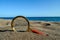 Magnify Glass on the Sand Beach