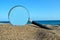 Magnify Glass on the Sand Beachbeach, summer, sea, sand, vacation, travel, water, nature, concept, blue, single, background, color