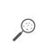 Magnify glass with sperm vector icon illustration