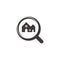 Magnify house searching symbol decoration logo vector