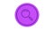 Magnifying glass 3d icon. Purple color. Alpha channel