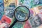Magnifying glass on australian dollar banknote
