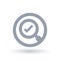 Magnifying glass check mark icon - Magnify tick symbol