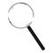 Magnifying glass doodle icon. Search symbol. Hand drawn sketch in vector
