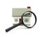 Magnifying glass examining model home